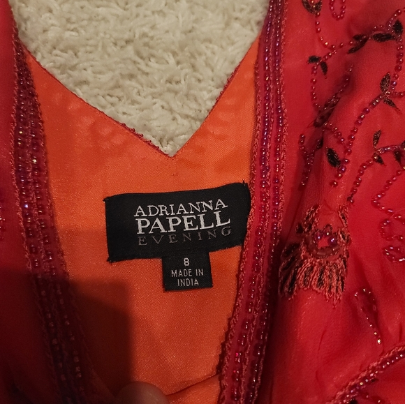 RARE VINTAGE Adrianna Papell Beaded Red Dress - Size 8 NWOT - Picture 5 of 5